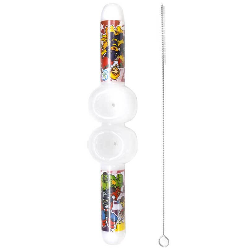 Double Hitter Glass Handpipe | 8 inch | Assorted Designs product image